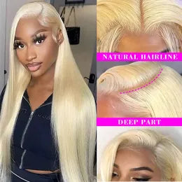 REAL HD 200 DENSITY PREPLUCKED RAW VIRGIN HUMAN 613 STRAIGHT LACE FRONT WIGS